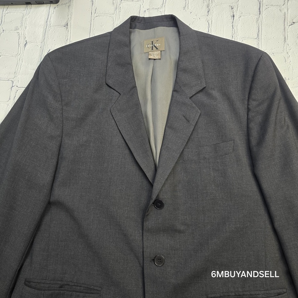 Calvin Klein Mens Grey 100% Wool 3 Button Blazer Jacket Size 42 PNFF762 Portugal